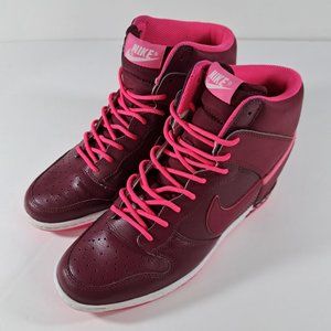 Nike Dunk Sky Hi Deep Shoes 528899-602 Womens Red Pink Size 8.5